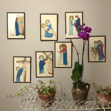 Load image into Gallery viewer, Set of Seven French Religious Pictures.
