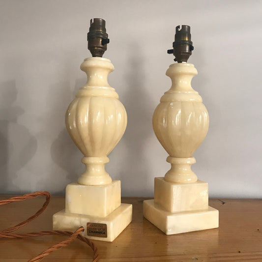 Pair Of Alabaster Lamp Bases.