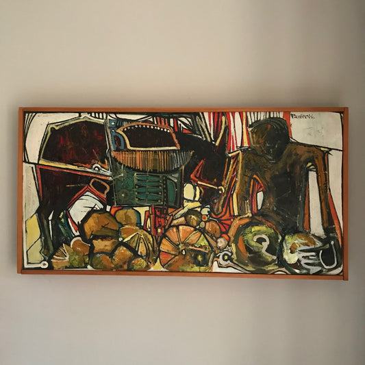Swedish Abstract Oil On Board.