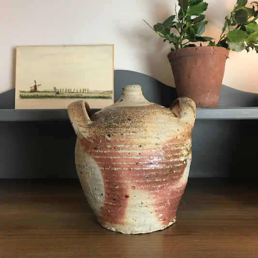 French Glazed Stoneware Oil Pot.
