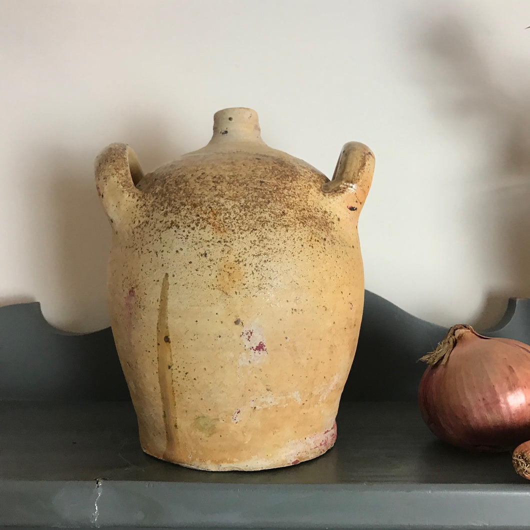 French Glazed Stoneware Oil Pot.