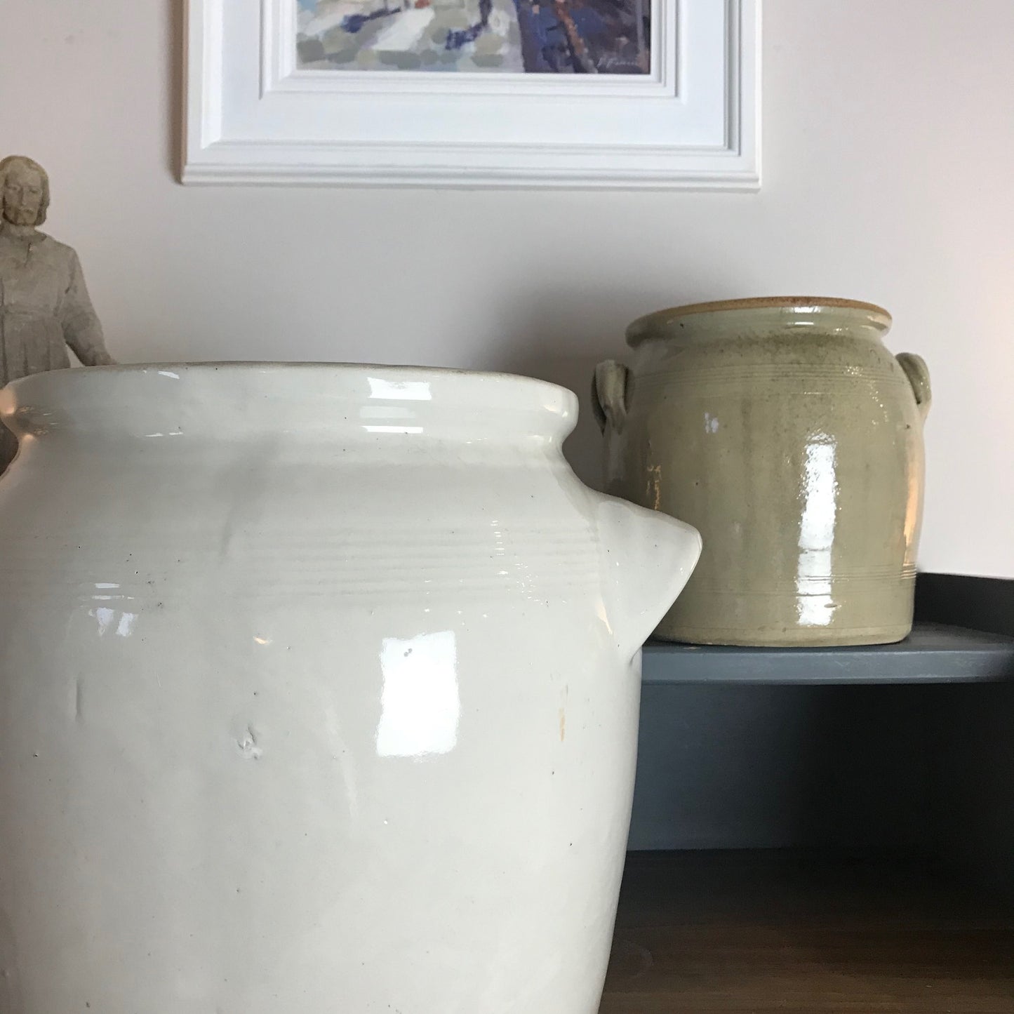 Large French Burgundy Confit Pot.
