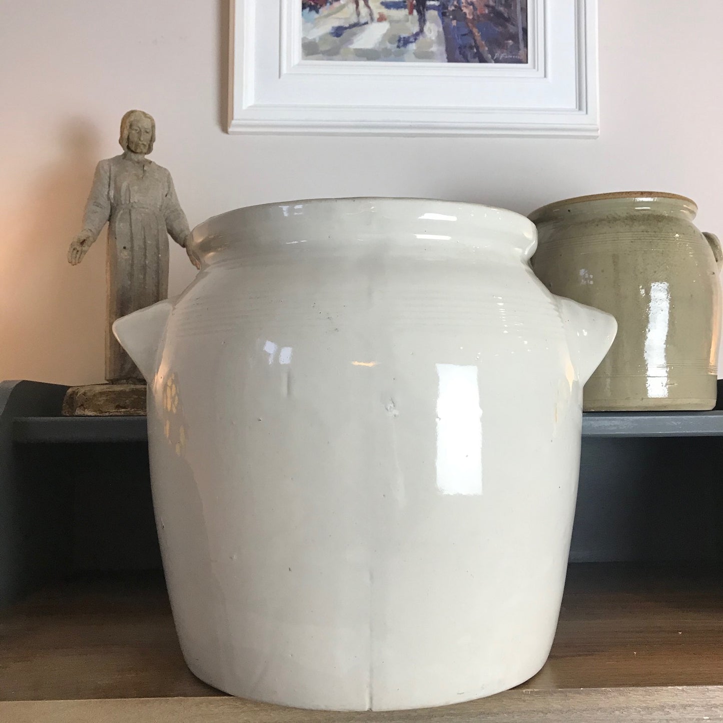 Large French Burgundy Confit Pot.
