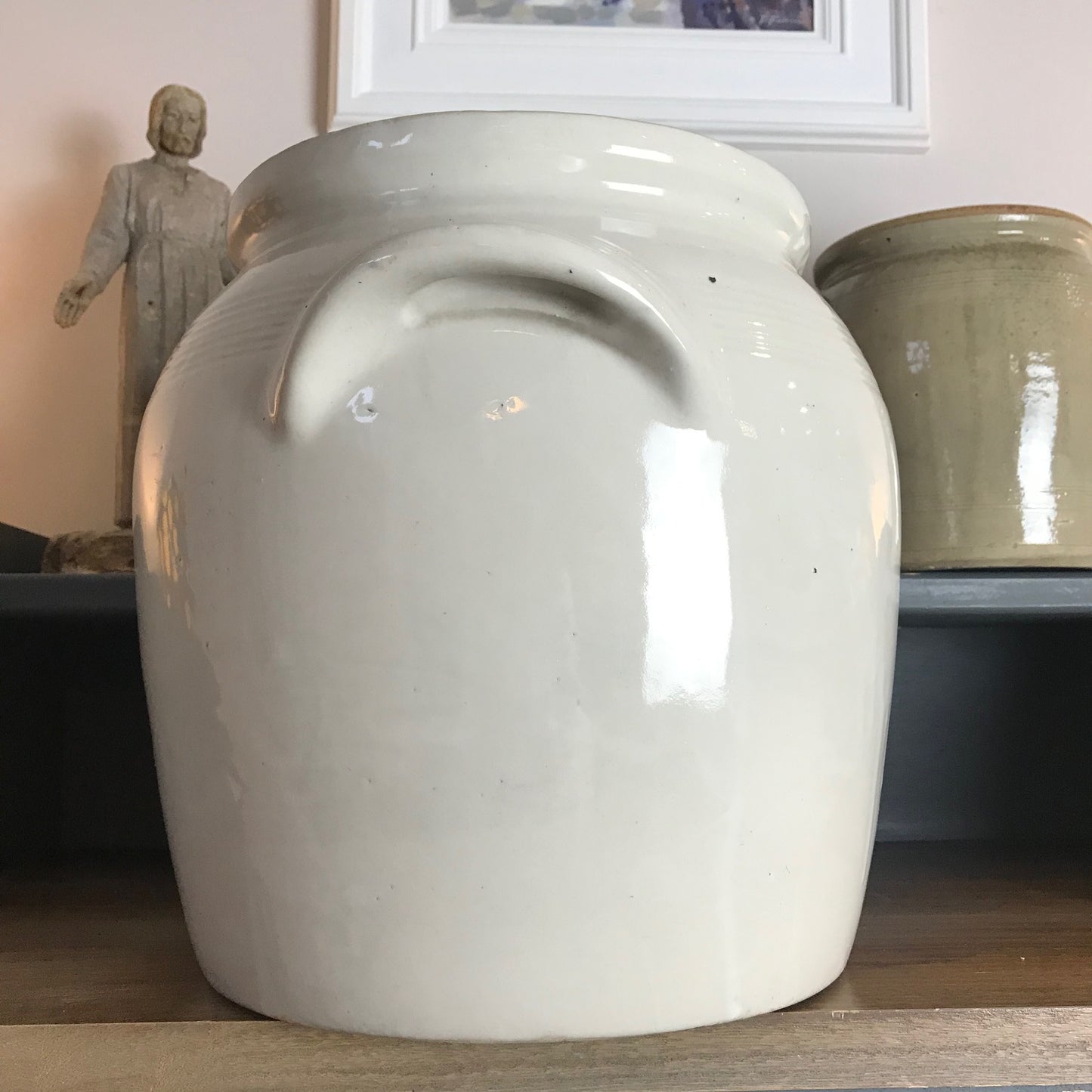 Large French Burgundy Confit Pot.