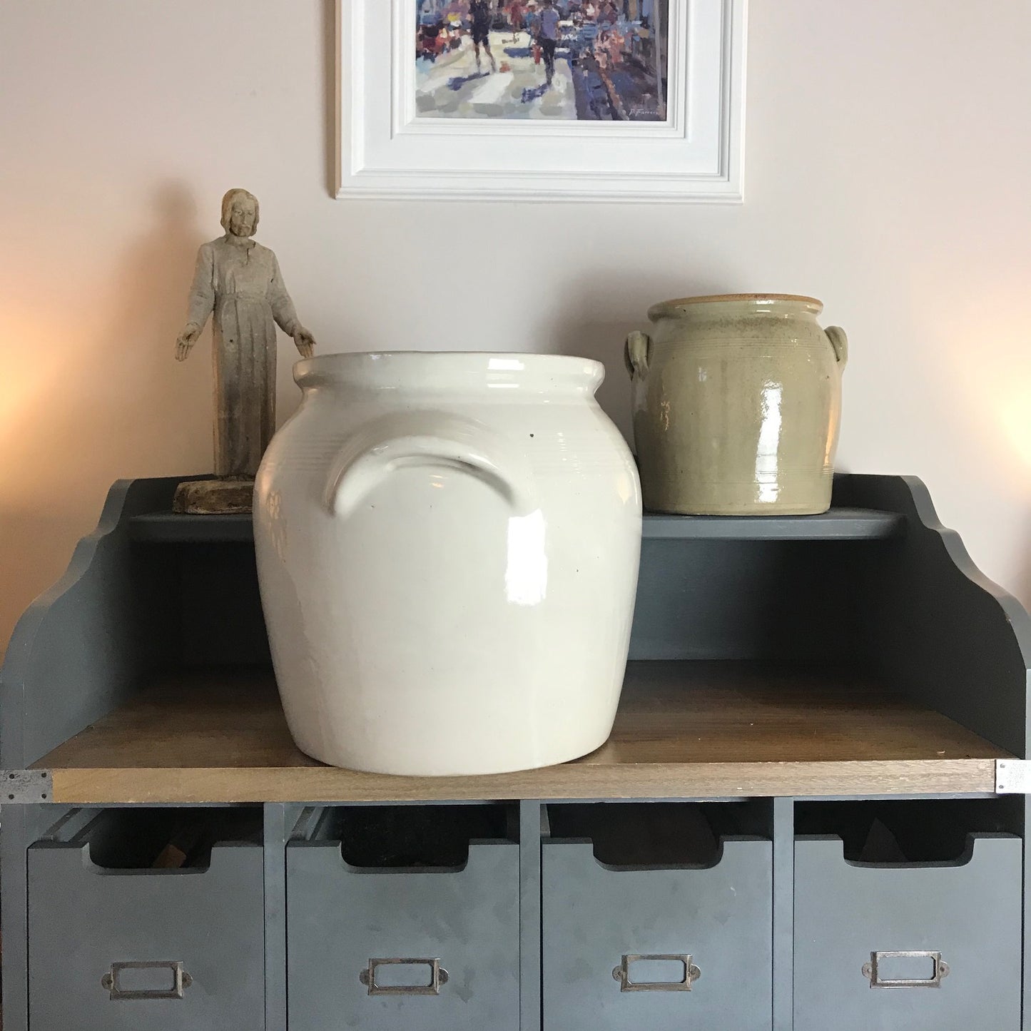 Large French Burgundy Confit Pot.