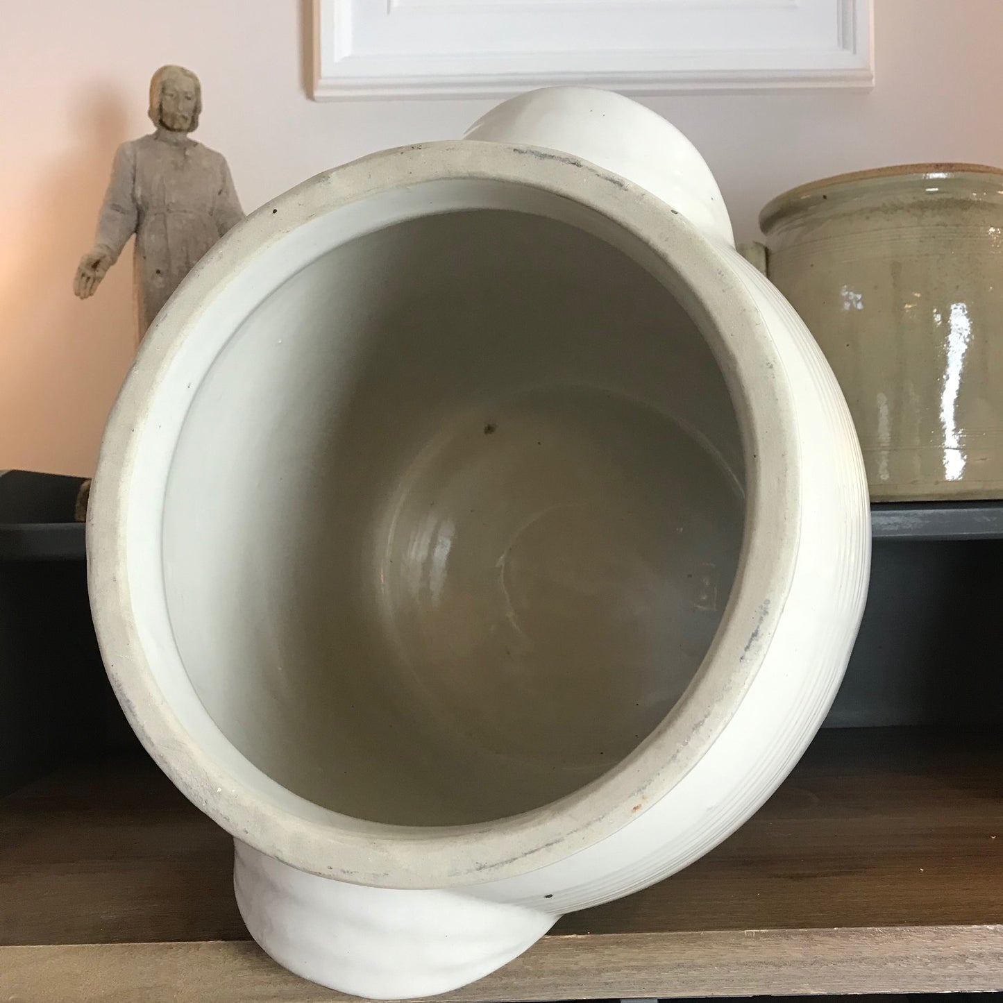 Large French Burgundy Confit Pot.