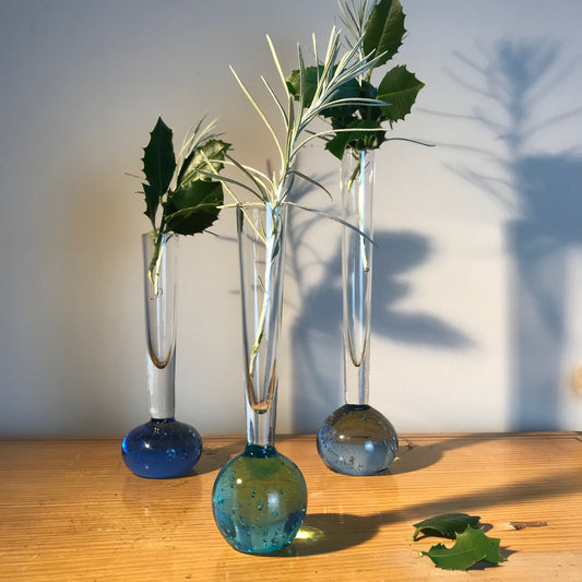 Three Bubble Bud Vases.