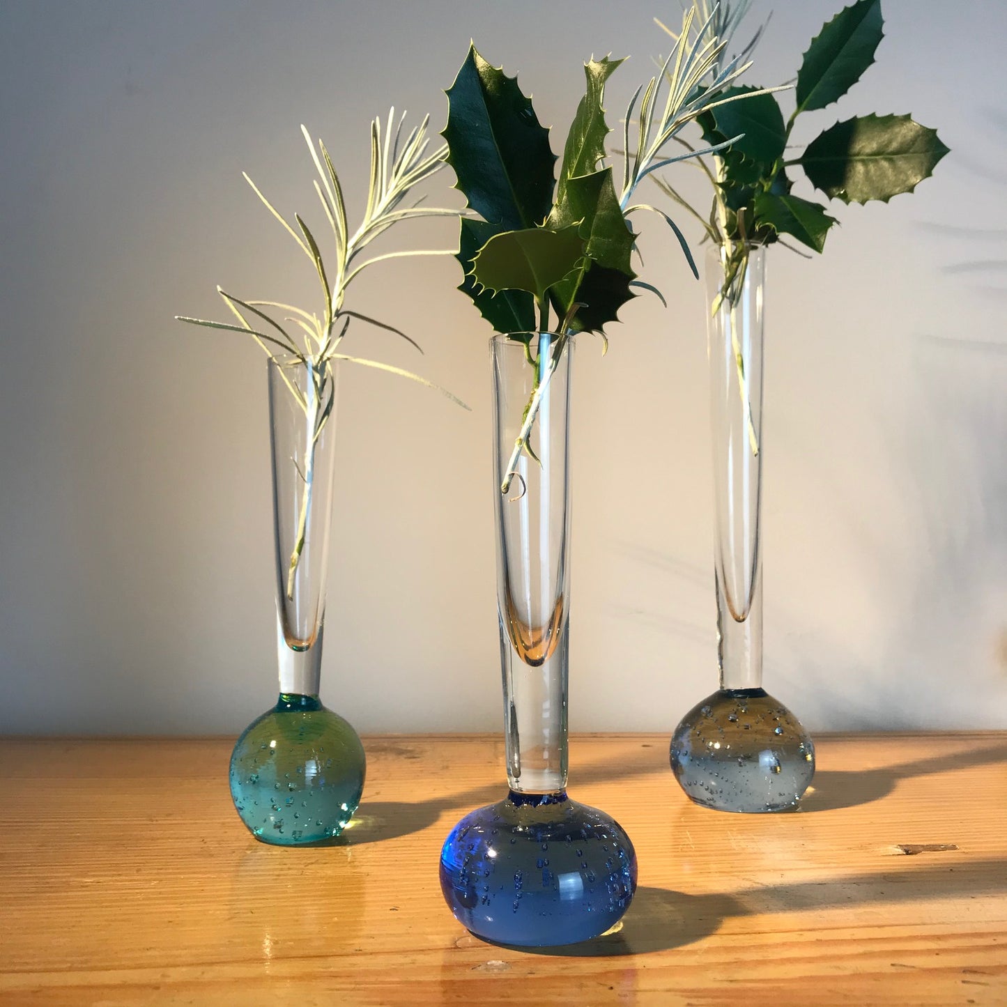 Three Bubble Bud Vases.