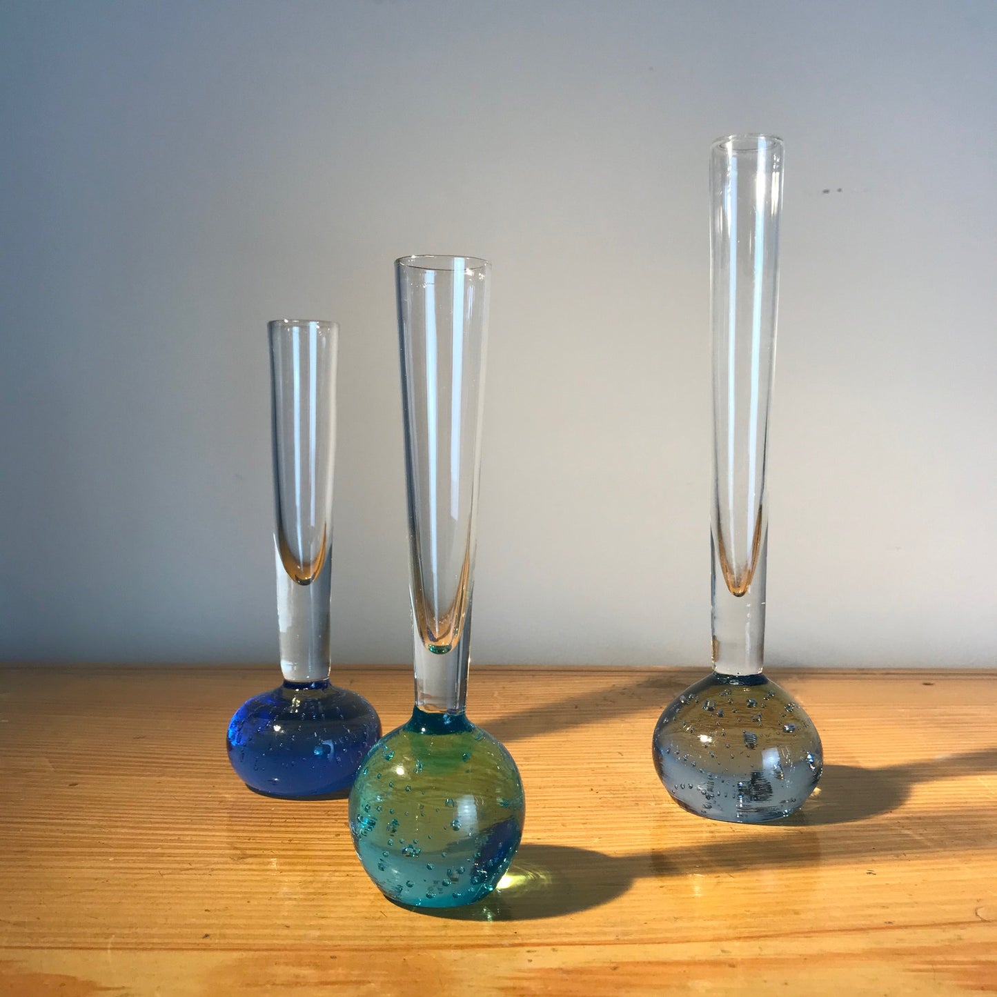 Three Bubble Bud Vases.