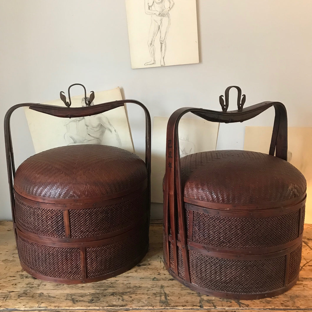 Pair Of Chinese Wedding Baskets.