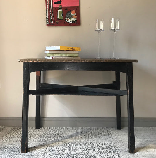 Arts and Crafts Copper Topped Side Table.