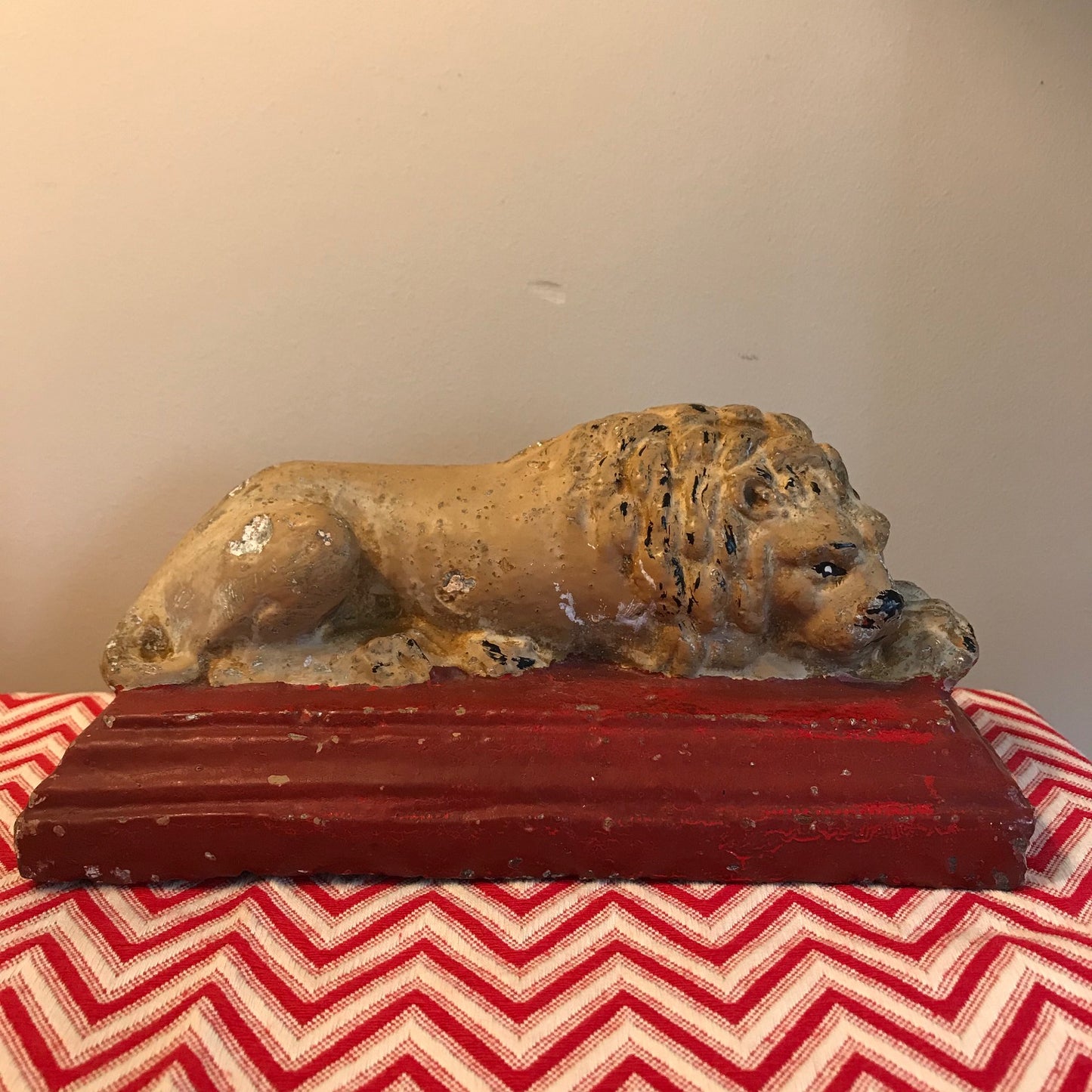 Recumbent Coade Stone Lion.