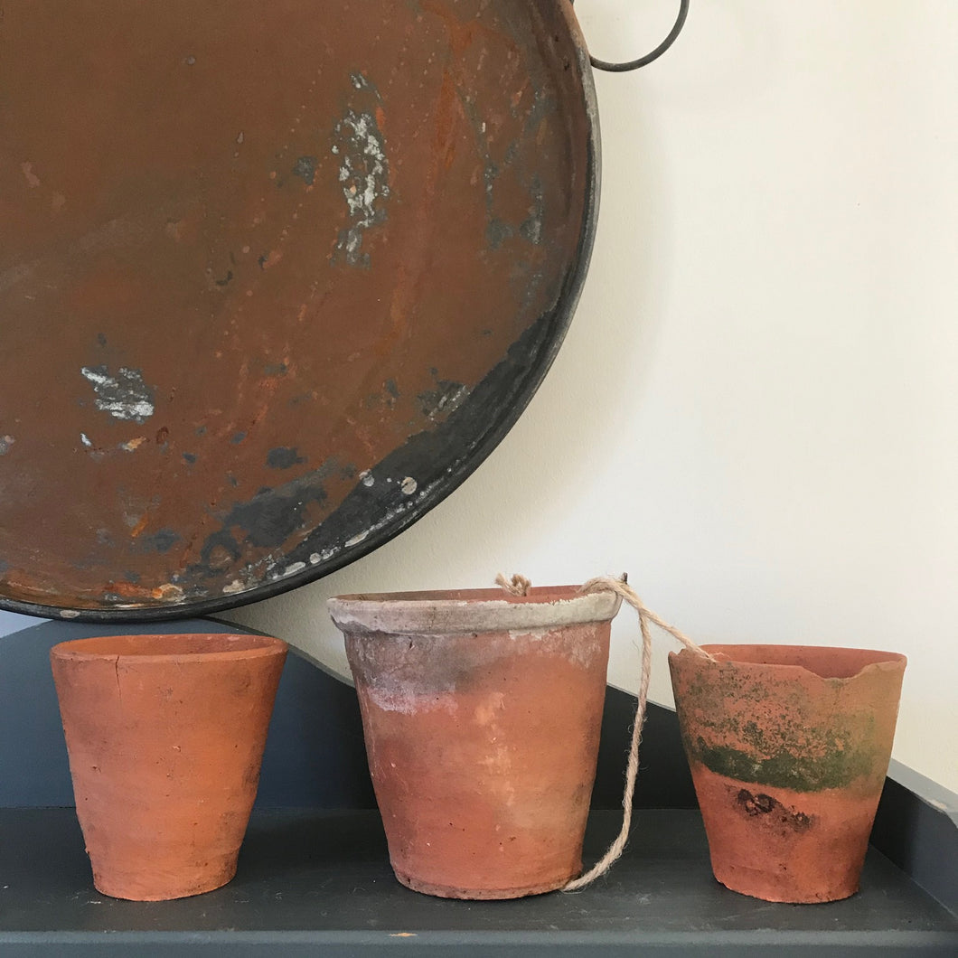 Set of Three Terracotta Pots.