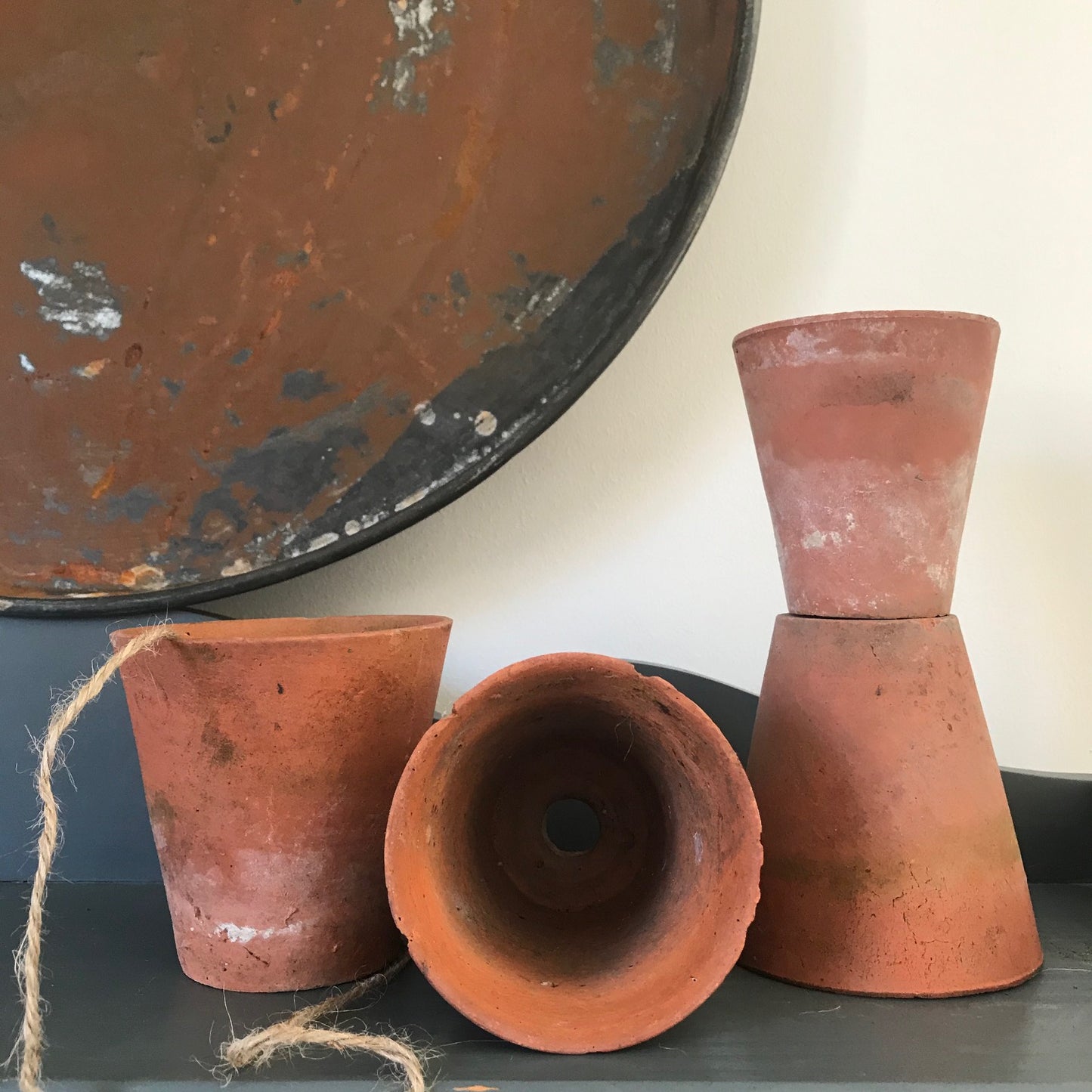 Set of Four Terracotta Pots.
