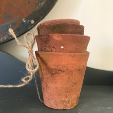 Load image into Gallery viewer, Set of Four Old Terracotta Pots.
