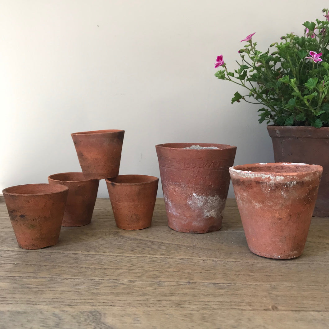 Set Of Six Early Terracotta Pots.