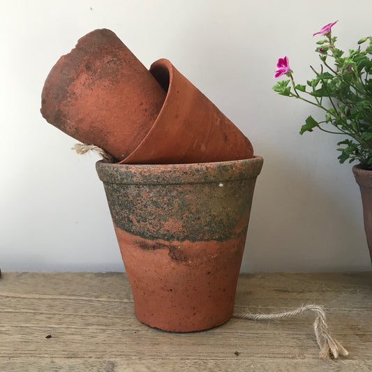 Set Of Three Early Terracotta Pots.