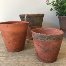 Load image into Gallery viewer, Set Of Three Early Terracotta Pots.
