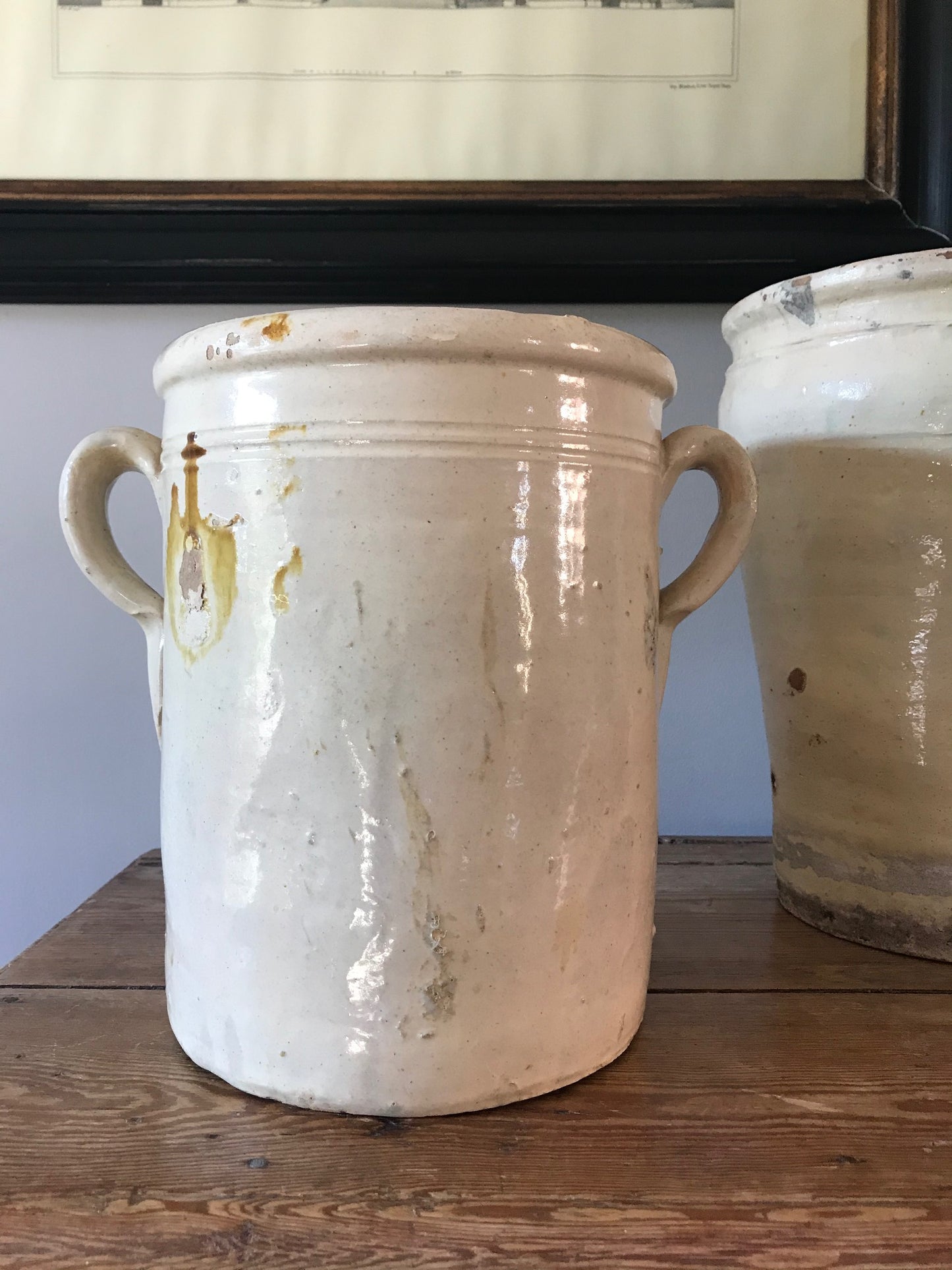 Italian Glazed Terracotta Preserving Pot.