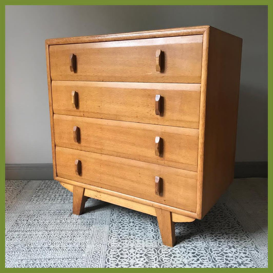 Heal's Oak Chest Of Drawers.